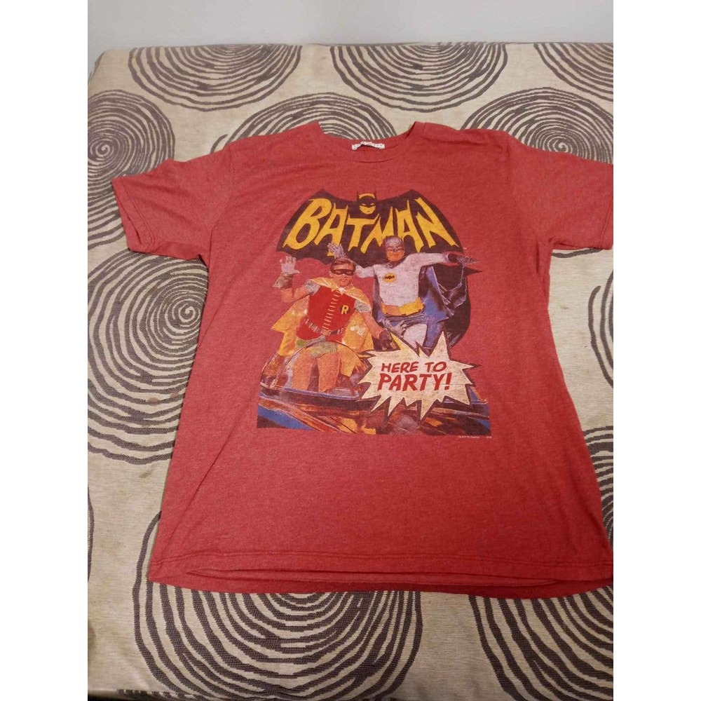 Junk Food Batman Here To Party Adult Red T-Shirt - Size Med